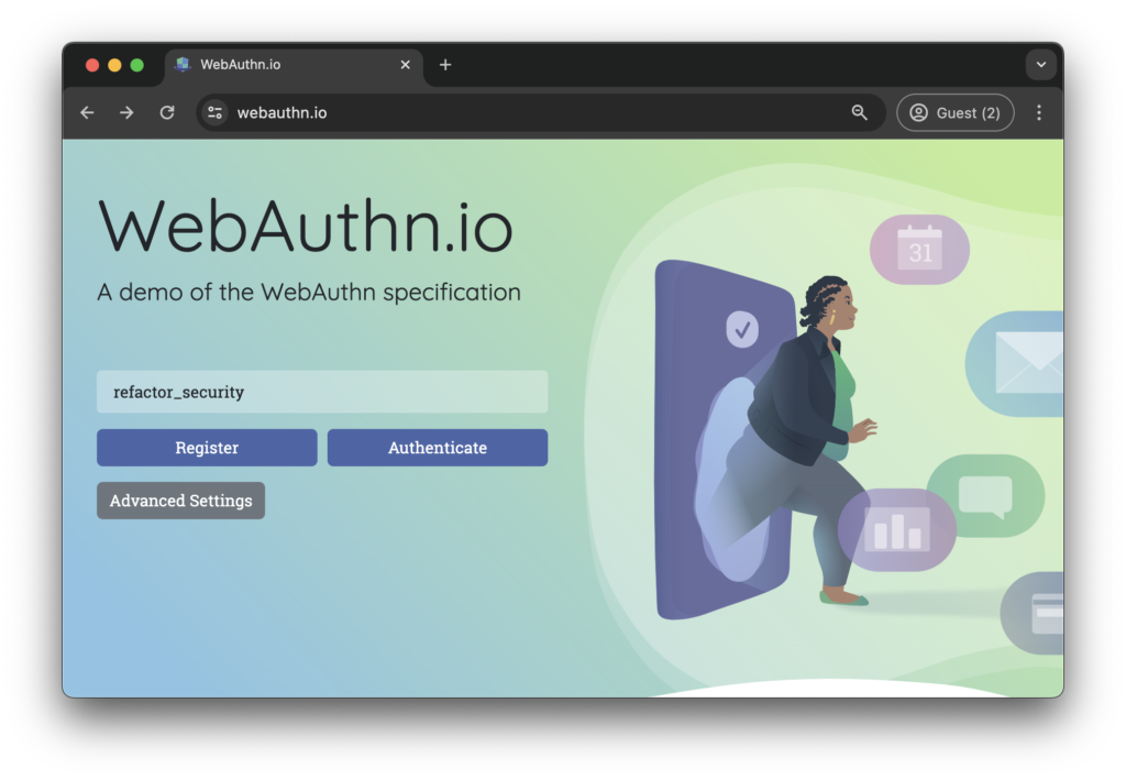 webauthn user registration